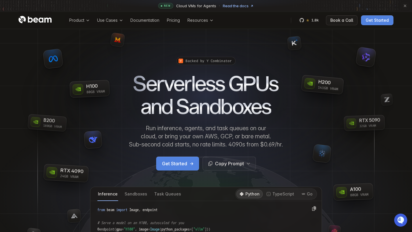 Beam homepage