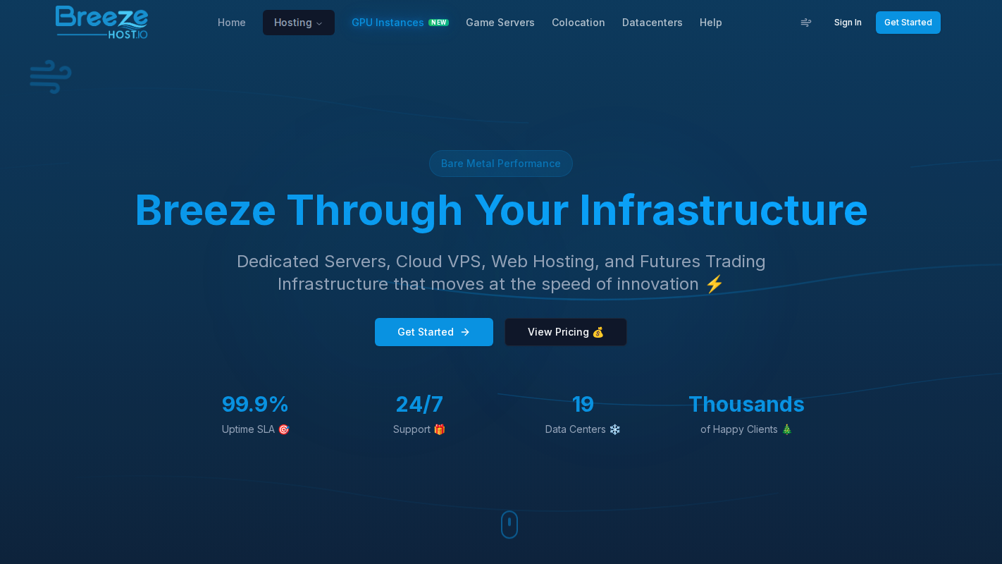 BreezeHost Homepage