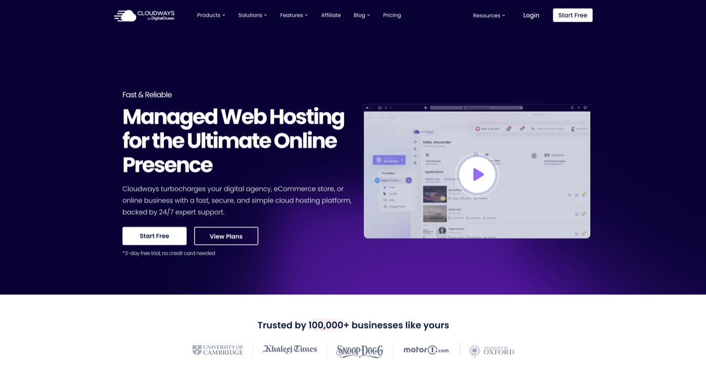 Cloudways Homepage