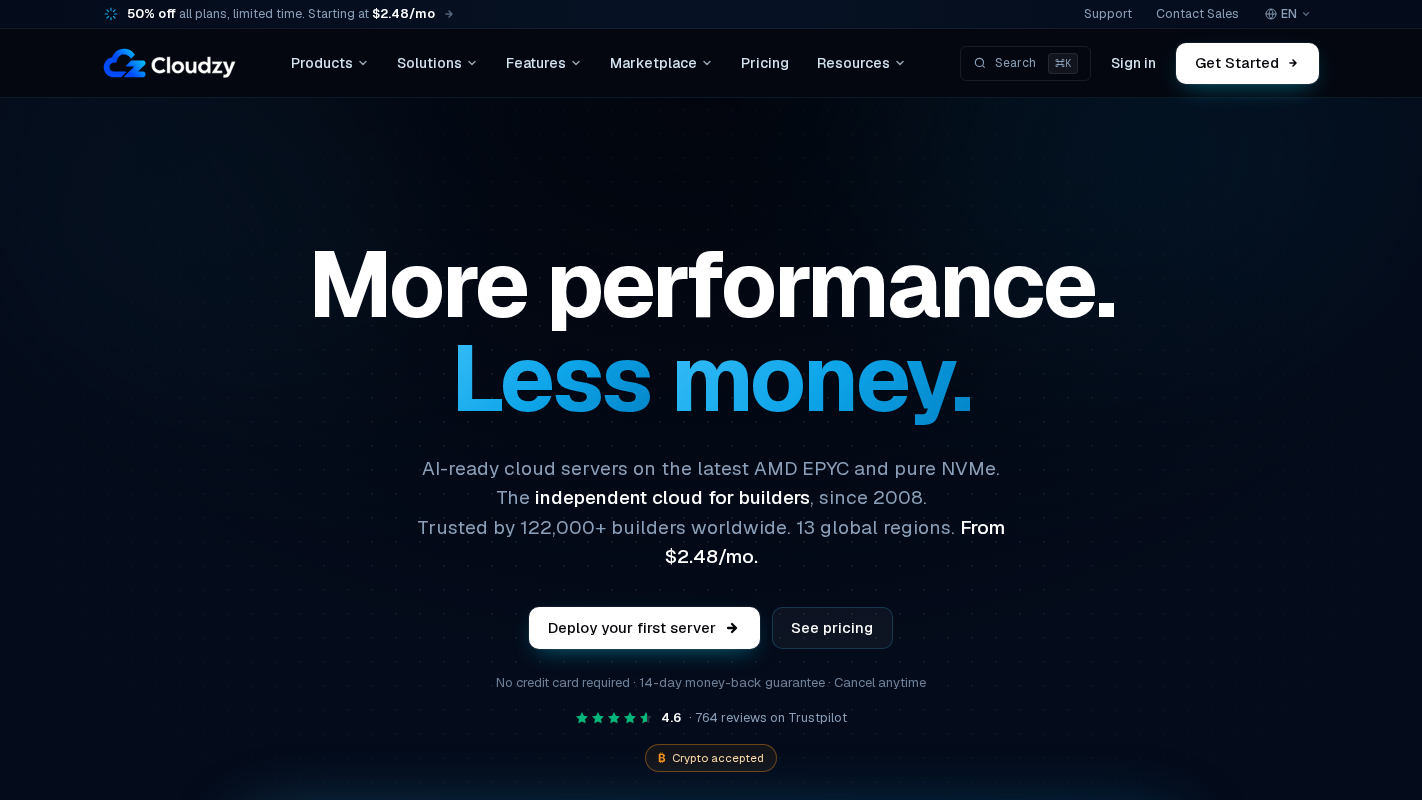 Cloudzy Homepage