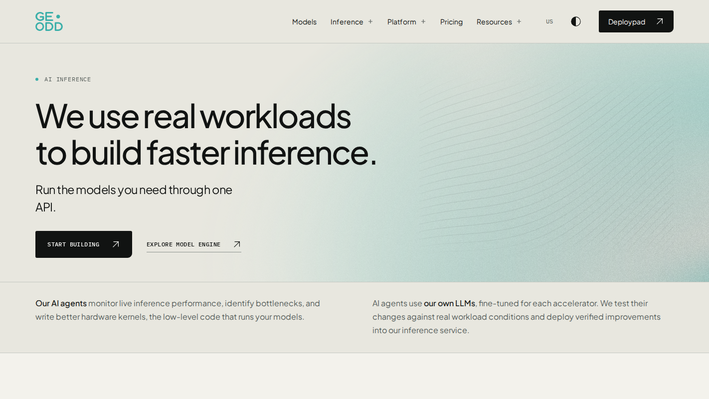 Geodd homepage
