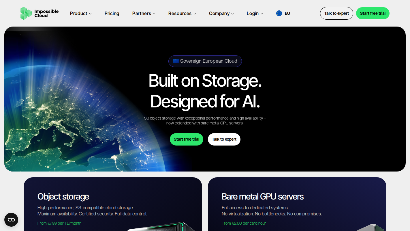 Impossible Cloud Homepage