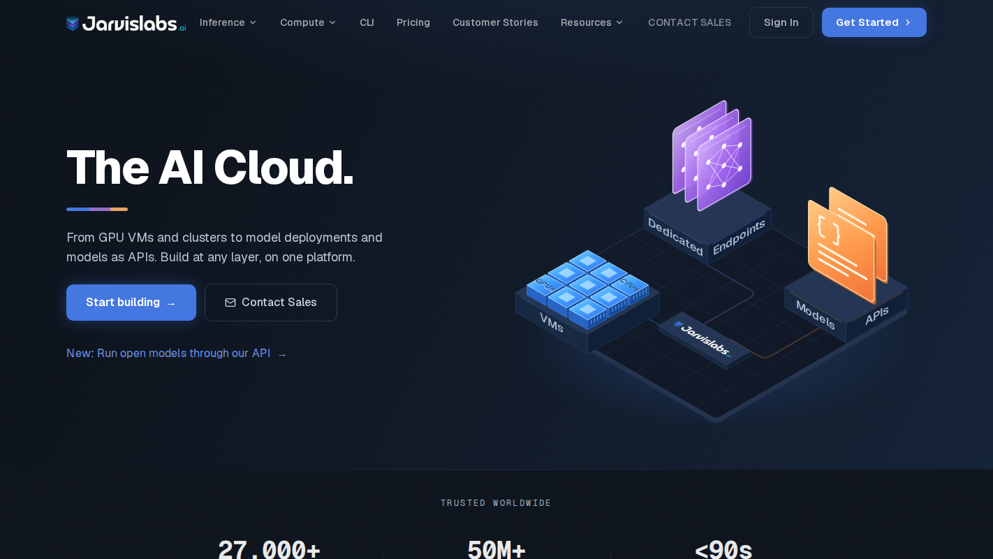 Jarvislabs homepage