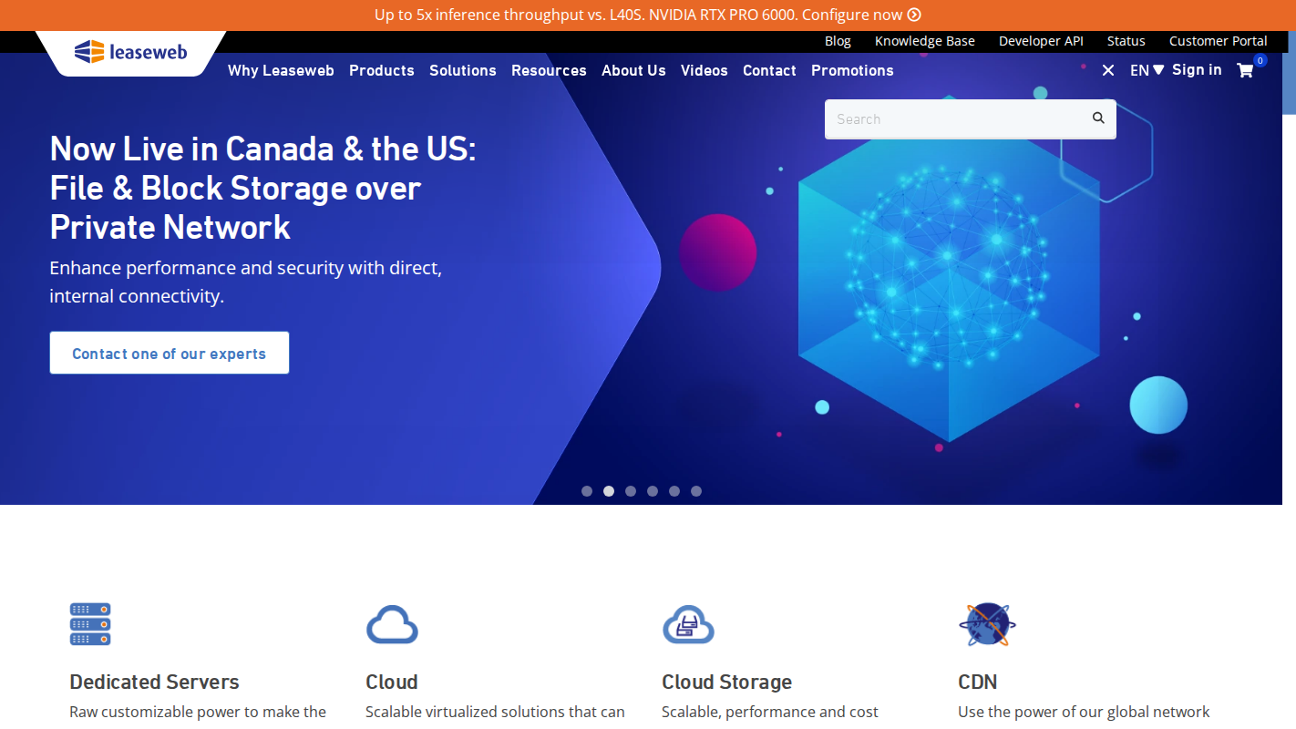 Leaseweb Homepage