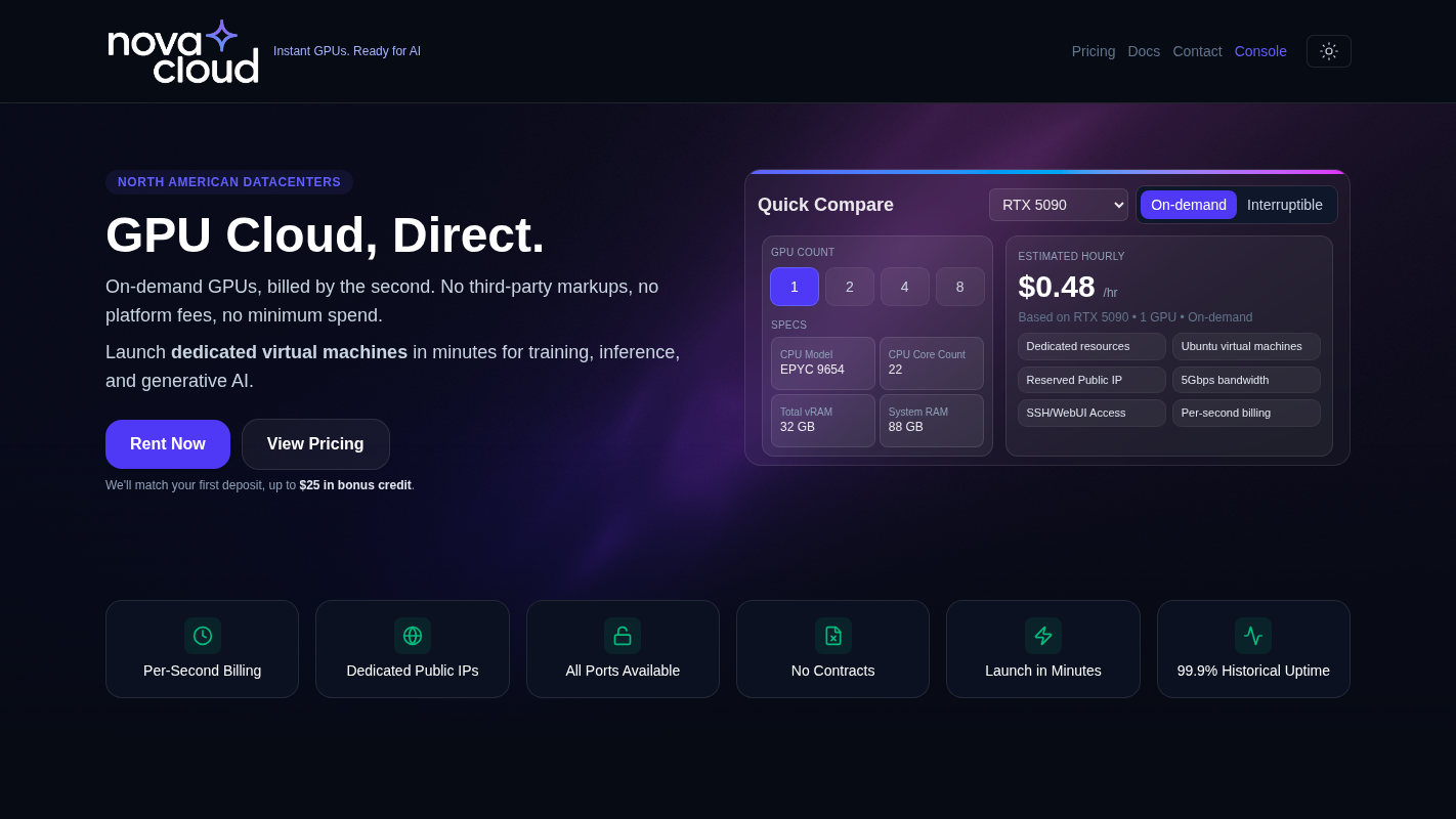 Nova Cloud Homepage
