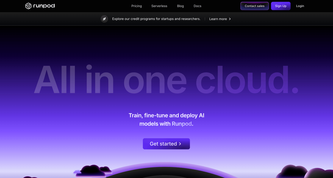 Runpod Homepage