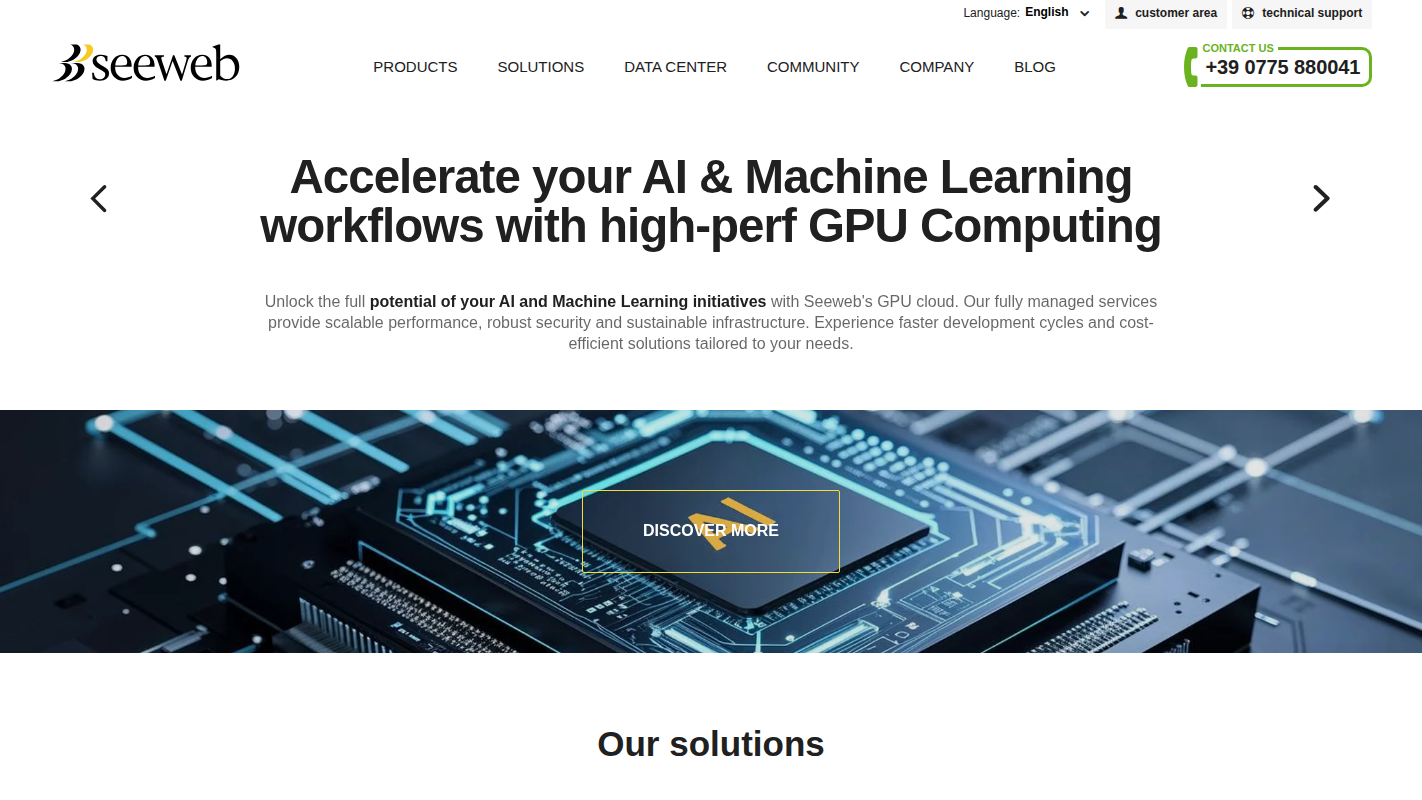 Seeweb homepage
