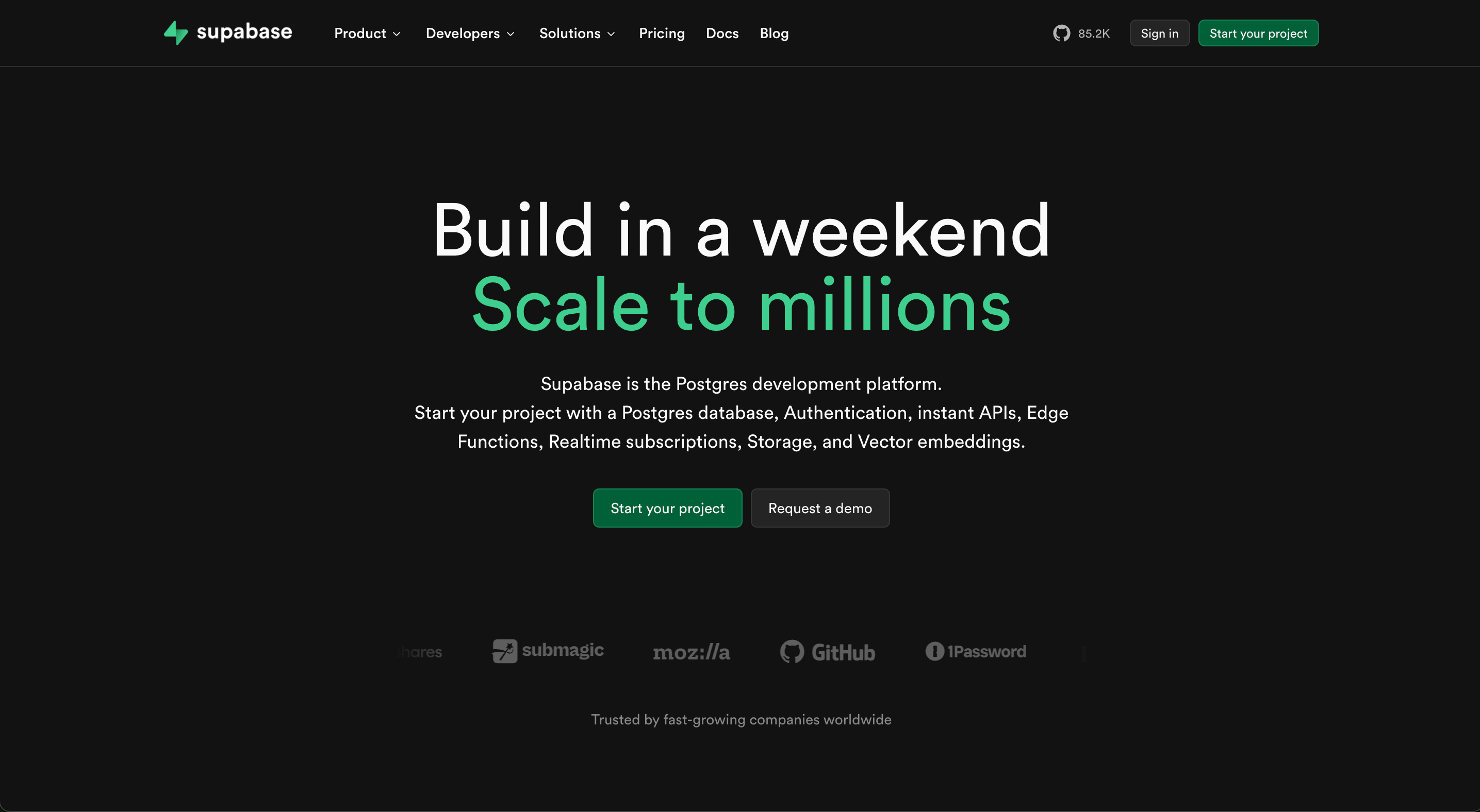 Supabase Homepage