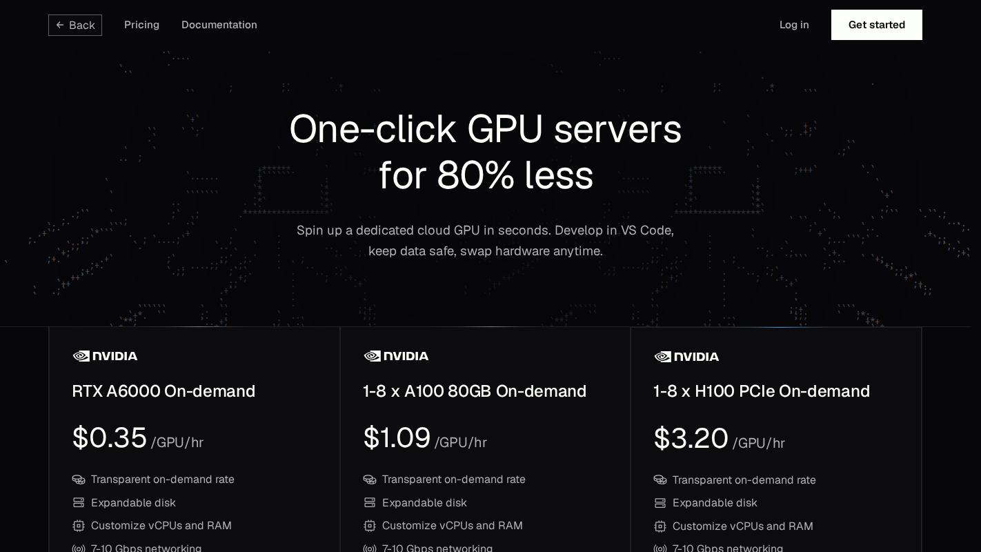 Thunder Compute Homepage