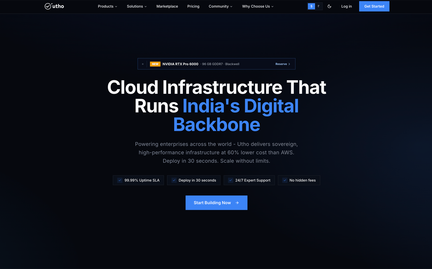 Utho Homepage