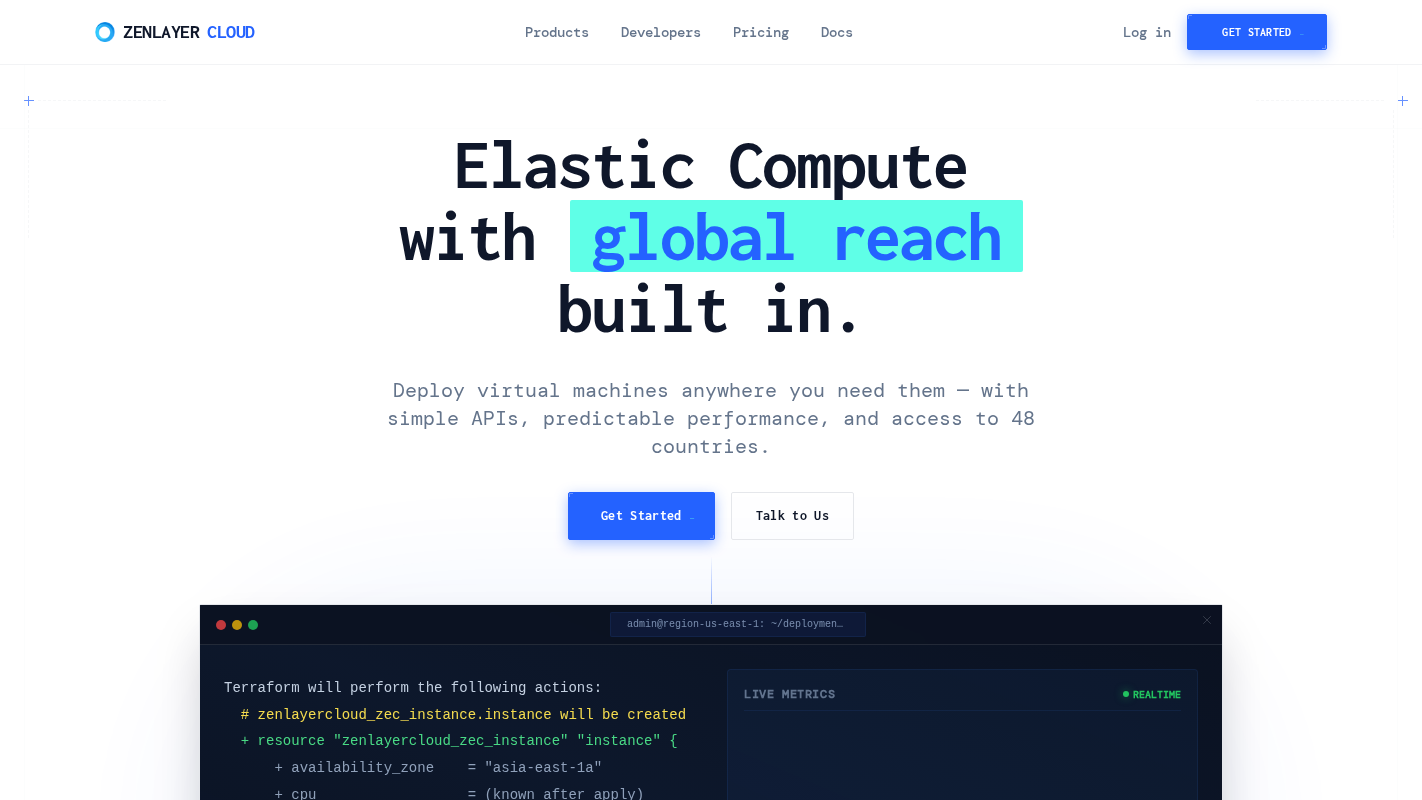 Zenlayer Homepage
