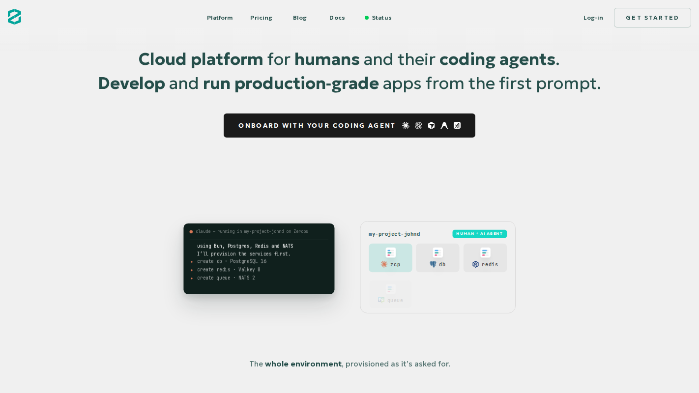 Zerops Homepage